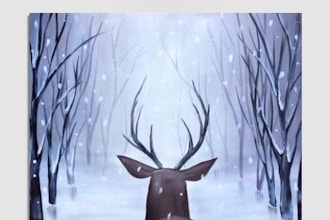 Paint Nite: Deer In Winter Woods